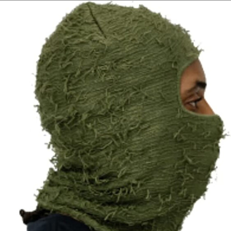 Balaclava Men's And Women's Knitted Camouflage Headgear Personality Fashion Wool Hat