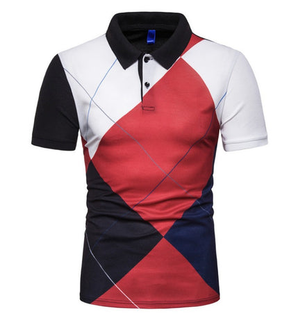 Printed Short-sleeved Lapel T-shirt POLO Shirt