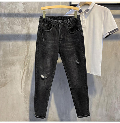 Jeans Korean Slim Pants Trend Retro Casual