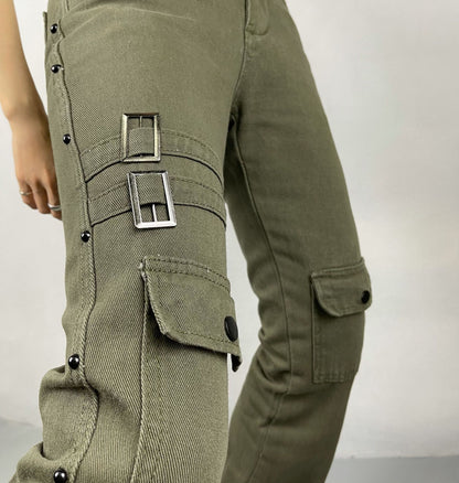 High Street Fried Street Straight Pants Cargo Pants Jeans