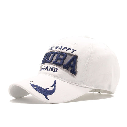 Letter Shark Embroidered Baseball Cap Duck Tongue