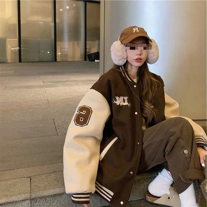 Baseball Uniform Women's Thickened Thermal Quilted Coat