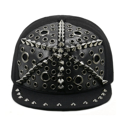 European And American Harajuku Style Hat Nail Cross Skull Rivet