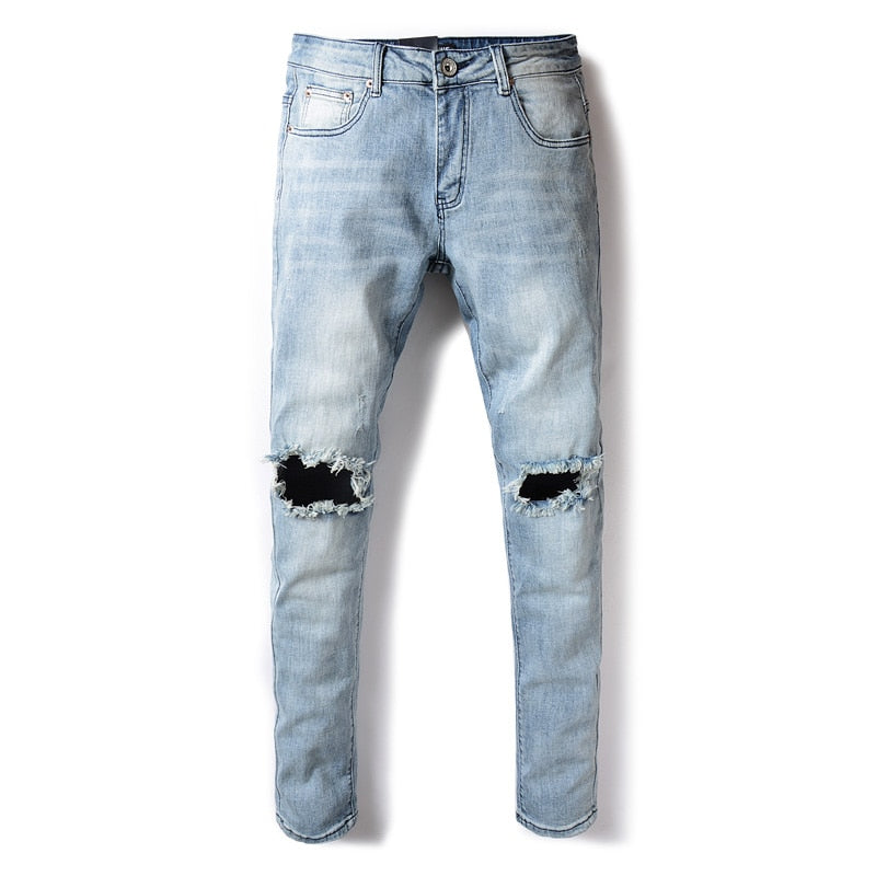 Men's jeans lightly washed holes