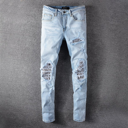 Men's Jeans Micro-Elastic Slim Nightclub Hip-Hop Trendy Pants