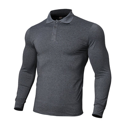 Men's Long Sleeve Stand Collar POLO Shirt