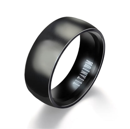 Men's Black Titanium Ring Matte Finished Classic Engagement Anel Jewelry For Male Wedding Bands