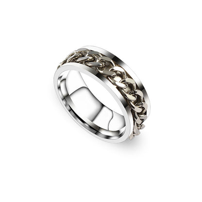 Titanium Steel Chain Rotatable Ring Niche