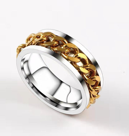 Titanium Steel Chain Rotatable Ring Niche