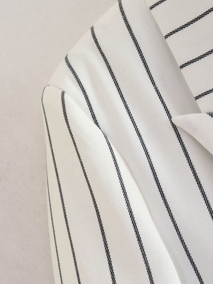 European And American Style Casual Loose Striped Commuter Suit Jacket