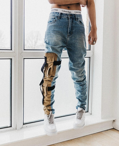 INS super fire dismantling tooling pocket wash old cat VALKRISTOPHER small feet stretch jeans