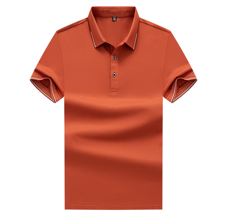 Fashion Casual Polo Collar Solid Color Short Sleeve