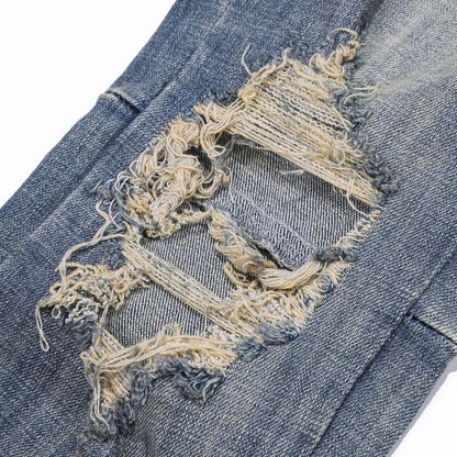 Fashion Butterfly Embroidered Distressed Distressed Slim Fit Jeans