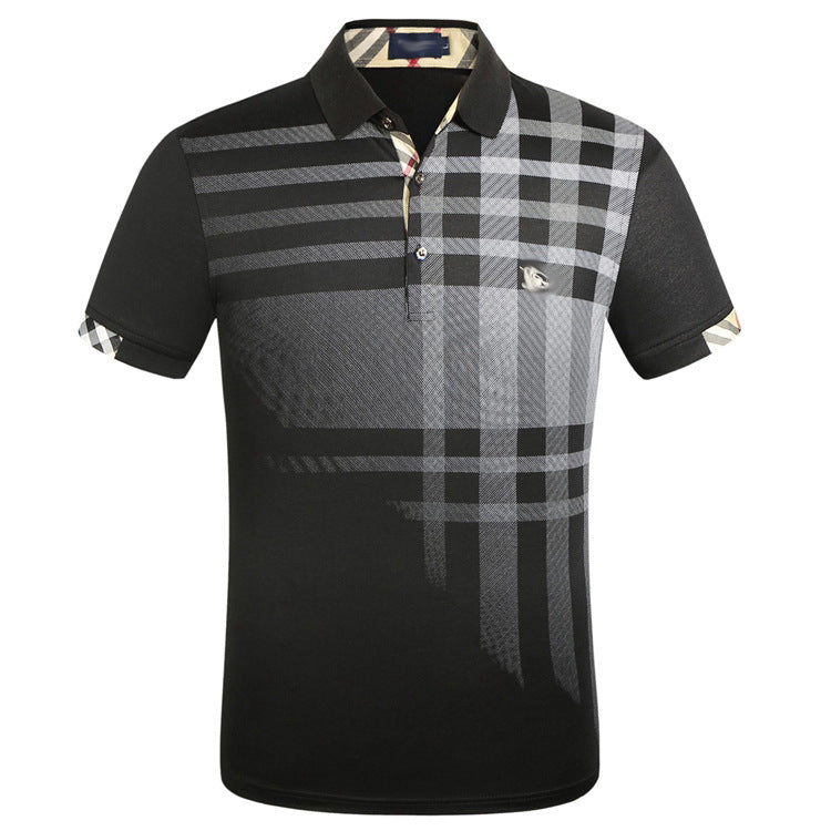 Short Sleeved T Shirt Men's Summer Embroidery Printing Business Men's Lapel Polo Shirt