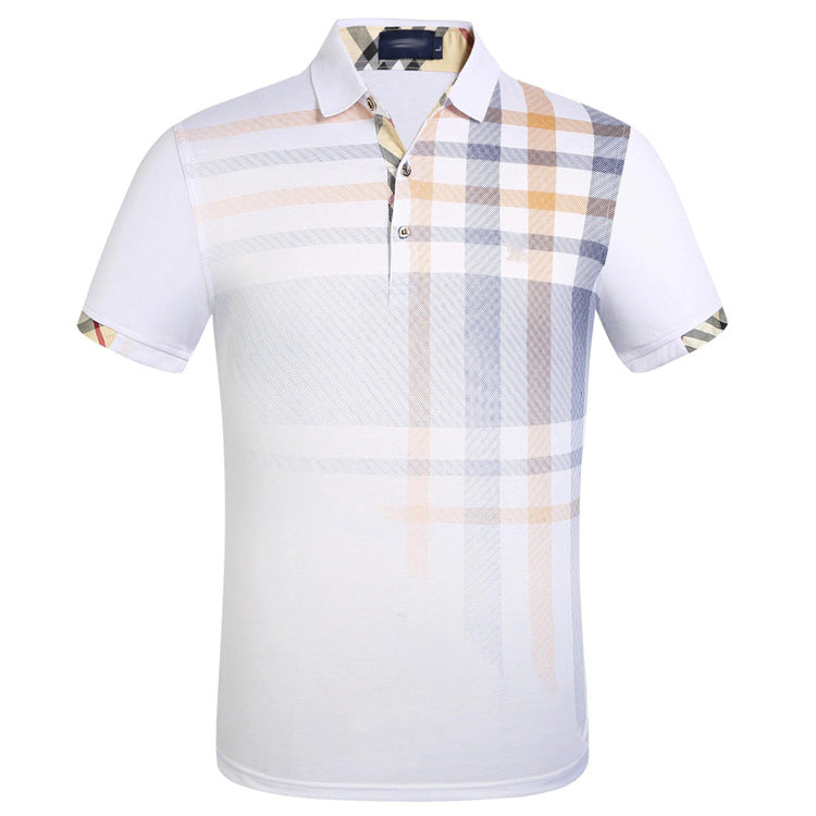 Short Sleeved T Shirt Men's Summer Embroidery Printing Business Men's Lapel Polo Shirt