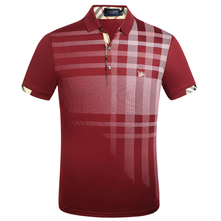 Short Sleeved T Shirt Men's Summer Embroidery Printing Business Men's Lapel Polo Shirt