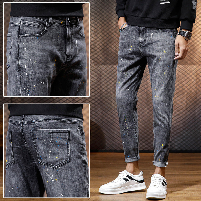 Jeans Men's Feet Pants Korean Version