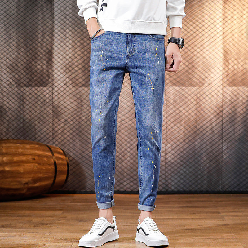 Jeans Men's Feet Pants Korean Version