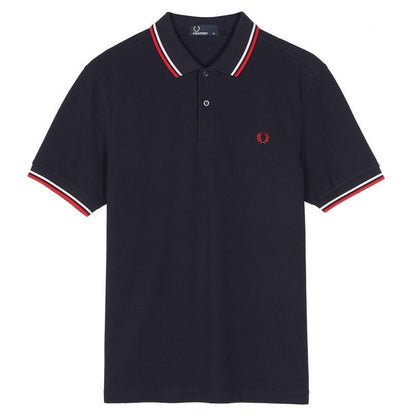 Letter Embroidered short-sleeve Slim-fit Lapel Polo Shirt