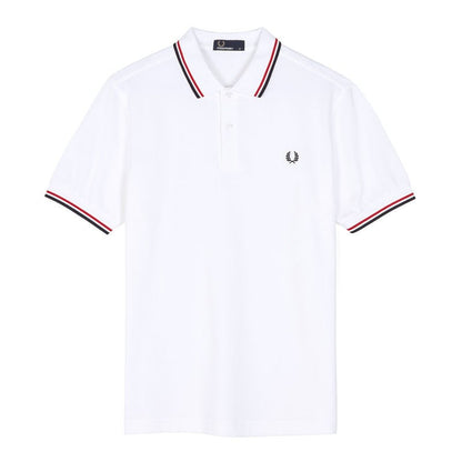 Letter Embroidered short-sleeve Slim-fit Lapel Polo Shirt