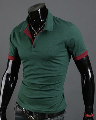 Men's Polo Fir Contrast Simple T-Shirt