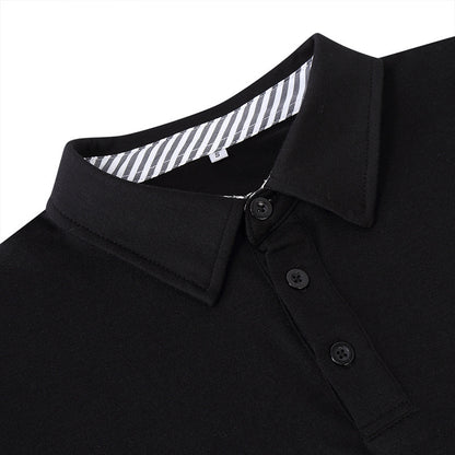 Lapel Men's Long-sleeved Polo Shirt