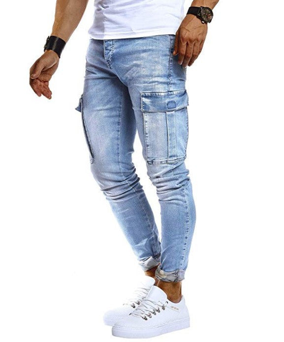 Men's Hip-Hop Washed Casual Sports Pants And Jeans