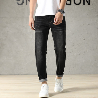 Summer Thin Light Colored Men's Jeans Loose Straight Leg Trousers