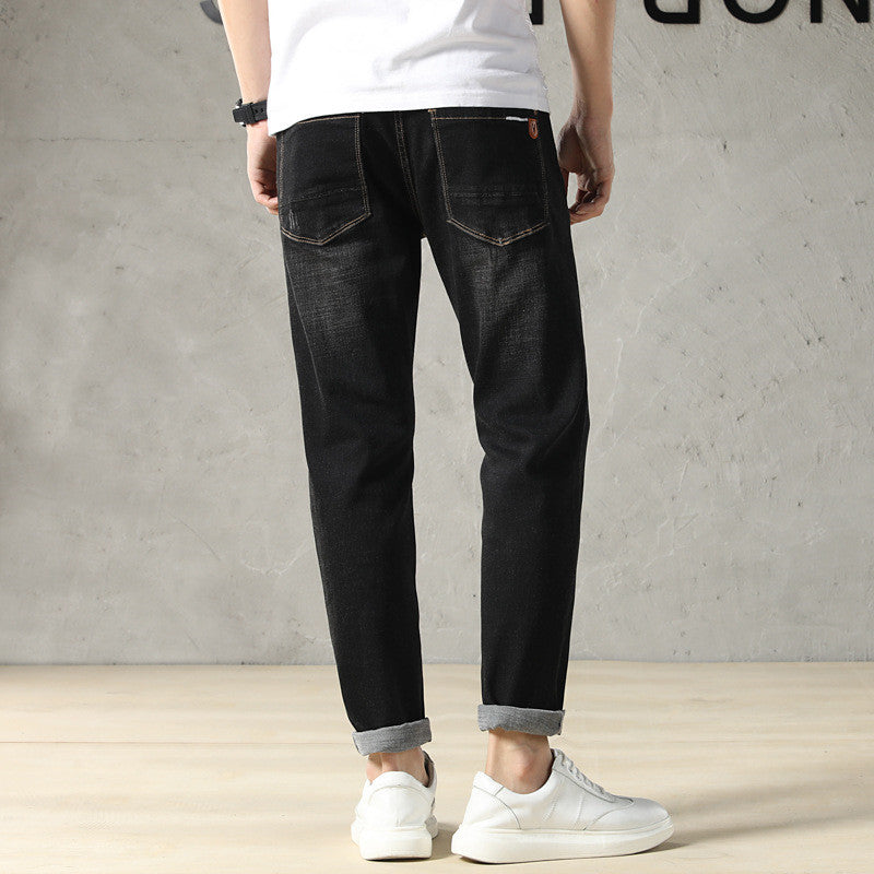 Summer Thin Light Colored Men's Jeans Loose Straight Leg Trousers