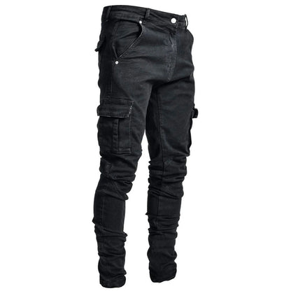 Fashionable And Simple Men's Multi-Pocket Tooling Jeans