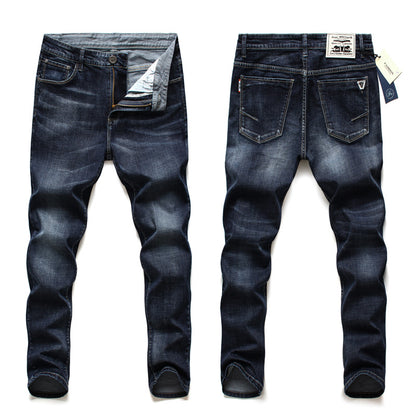 Spring And Autumn Jeans Men's Straight Slim Waist