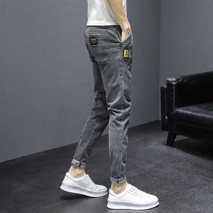 Jeans Men's Slim Fit Casual Trousers With Small Feet