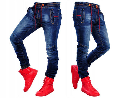 European And American Men's Jeans New Elastic Waist