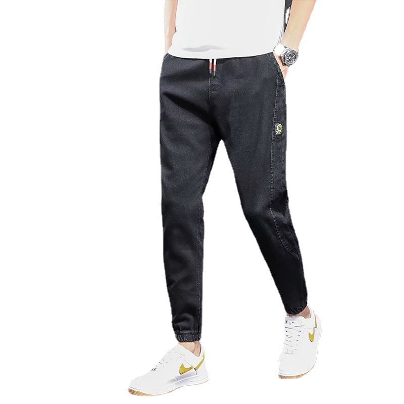 Jeans Men's New Slim Fit Casual Trousers With Small Feet