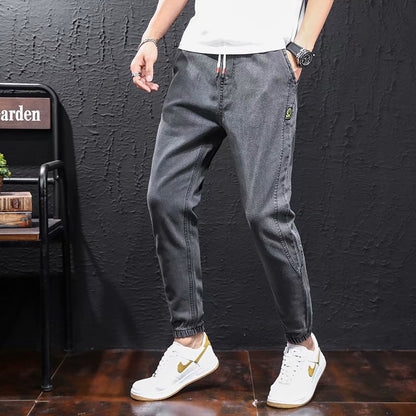 Jeans Men's New Slim Fit Casual Trousers With Small Feet