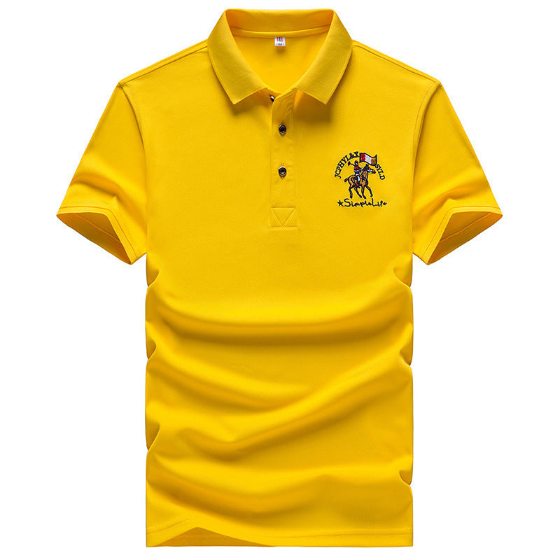 Summer Men's Short-sleeved T-shirt Casual Polo Collar Embroidery