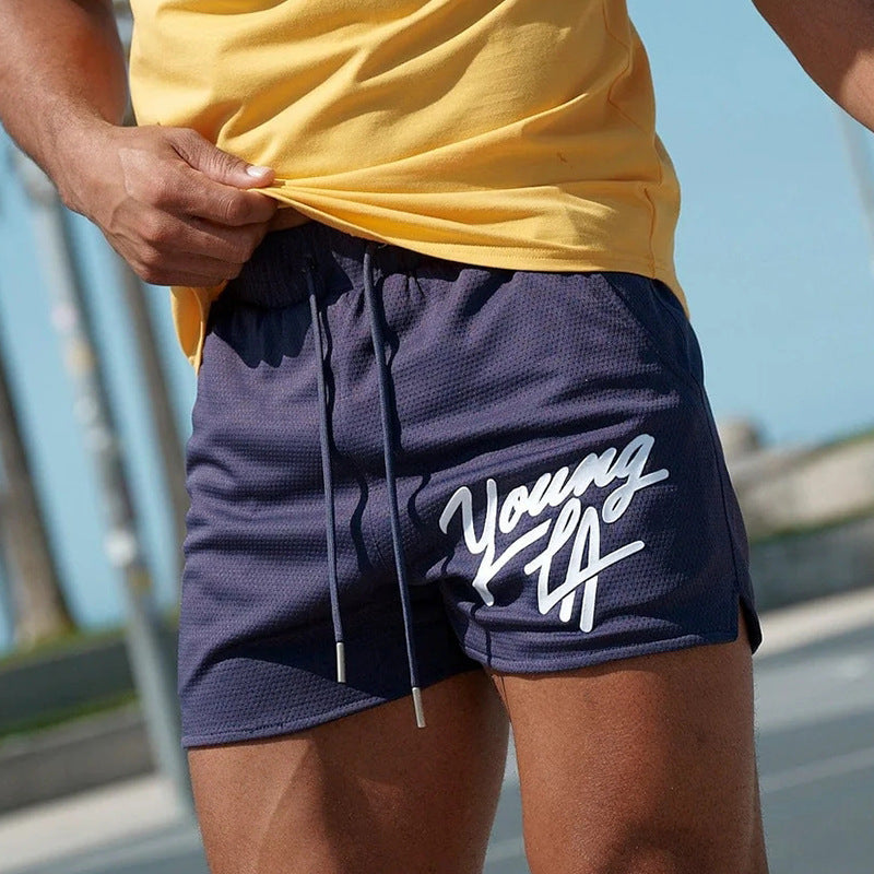 Quick-drying Mesh Casual Sports American Below The Knee Cropped Shorts