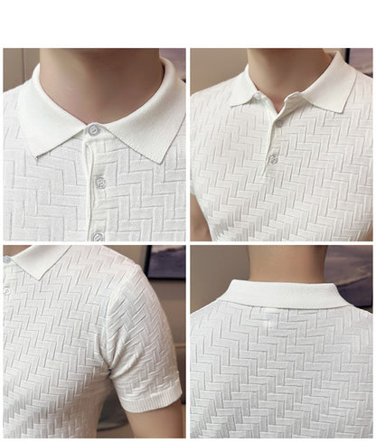 Men's Short-sleeved Polo Shirt Ice Silk Thin