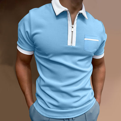 Men's Lapel Fashion Slim Pocket Men's T-Shirt POLO Shirt