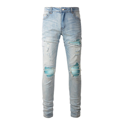 Men's Slim Fitting Stretch Ripped Skinny Jeans