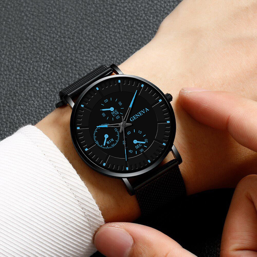 Korean Fashion Watch Men's Mesh Strap Simple