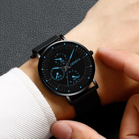 Korean Fashion Watch Men's Mesh Strap Simple