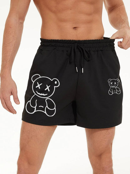 Cotton Printed Bear Shorts For Men