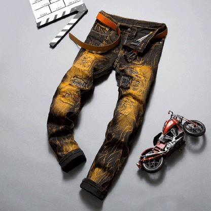 RUGGED BIKER CARGO PENCIL JEANS