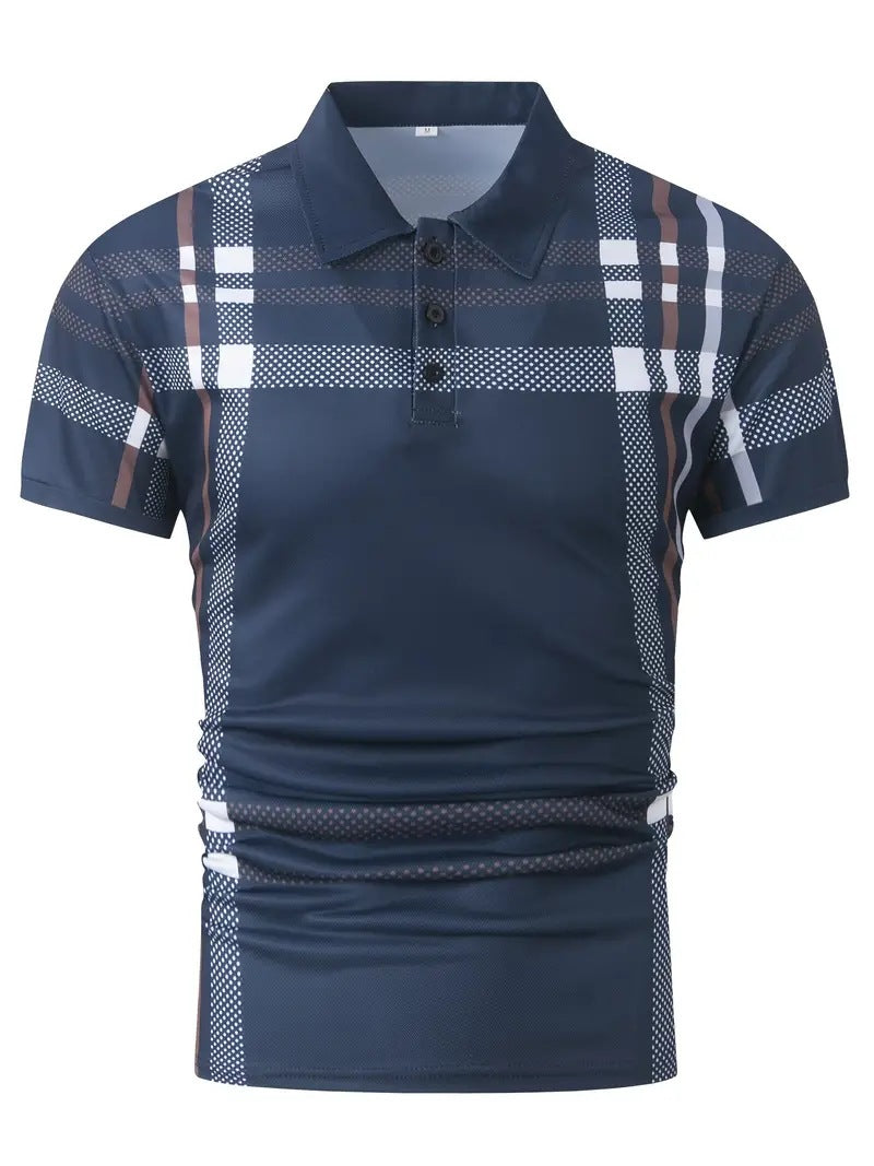 Business Plaid Slim Fit Polo Shirt