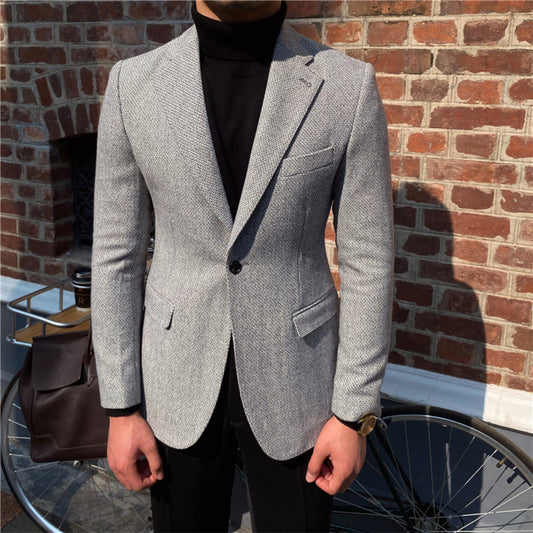 Thick And Textured Small Suit Jacket For Men