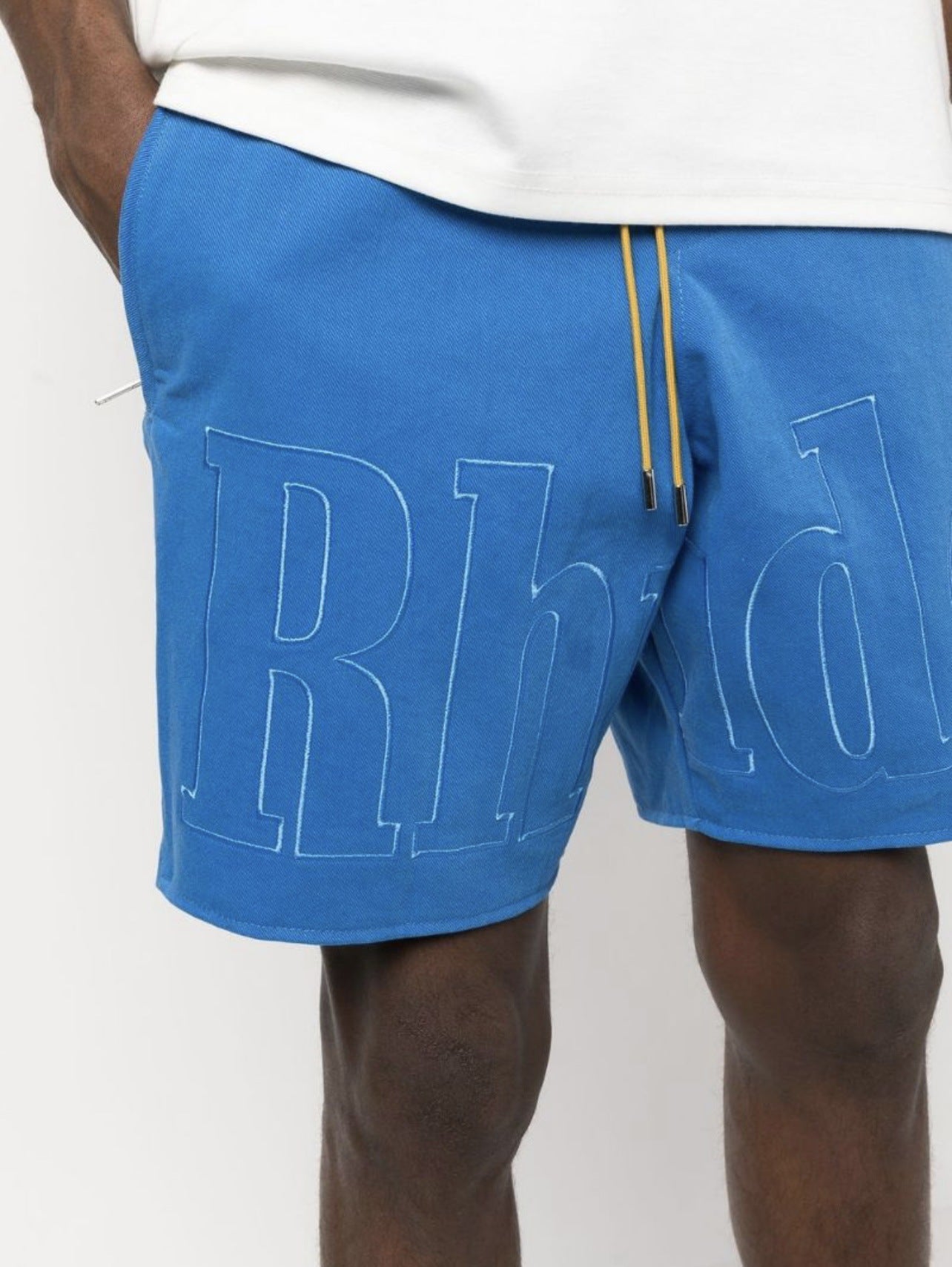 Letter Embroidered Drawstring Shorts For Men And Women