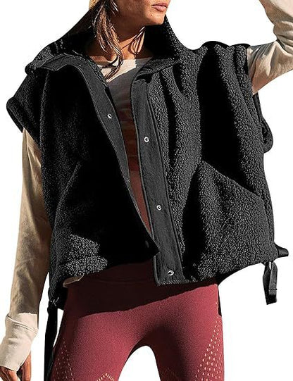 Women's Wool-like Casual Sleeveless Vest Coat