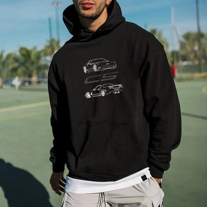 Men's Fashion Car Printed Hoodie