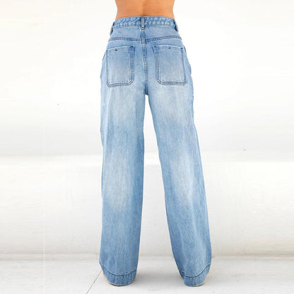 European And American Style Jeans High Waist Loose Wide Legs Type